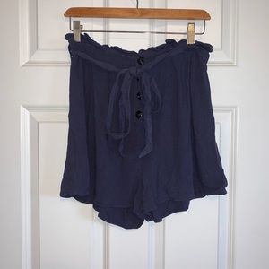 Navy blue size L high waisted shorts. New with tag